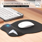 Mouse Pad com suporte de pulso em gel, mousepad confortável com superfície lisa para descanso de pulso e base antiderrapante para alívio da dor, computador, laptop, escritório e casa, 9,4 x 8,1 pol. 