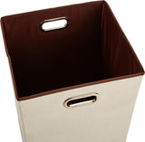SISXSO Rectangular Foldable Laundry Basket Hamper, Beige,Brown