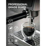 SISXSO Espresso Cups Set of 4, Double Walled Glass Coffee Cups 4 Ounce, Insulated Espresso Shot Glass Cups for Espresso Accessories, Clear Glass Espresso Cups Suit for Espresso Machine