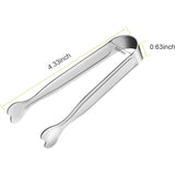 SISXSO Mini Serving Tongs, 18-Packs Stainless Steel, 4.3inch, Kitchen / Appetizers Tongs for Coffee Bar, Tea / Desserts Party, Sugar and Ice Bucket