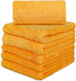 SISXSO 16"x16" Pack of 6 Microfiber Towels for Cars, Car Drying Wash Detailing Buffing Polishing Towel with Plush Edgeless Microfiber Cloth, 450 GSM
