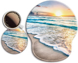 Mouse Pad com Apoio para o Pulso, [20% Maior] Apoio para o Pulso em Gel, com Base para Copos Antiderrapante e Alívio da Dor para Computador, Mesa, Casa e Escritório 