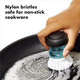 SISXSO Good Grips Soap Dispensing Palm Brush, Black/Clear/White
