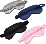 SISXSO Sleep Mask 4 Pack Silk Eye Cover Soft Satin Blindfold Elastic Strap Night Eyeshade Travel Nap for Women Men