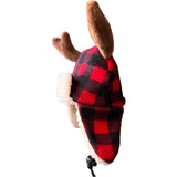 SISXSO Pet Hat | Antler Buffalo Check (Large) | Festive Christmas Holiday Accessory for Dogs/Cats | Holiday Pet Hat | SnugFit Sliding Toggles for Fit