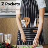 SISXSO 2 Pack Kitchen Cooking Aprons, Adjustable Bib Soft Chef Apron with 2 Pockets for Men Women