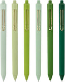 Canetas de gel retráteis de tinta preta, ponta fina de 0,5 mm, suprimentos de papelaria para casa e escritório (conjunto de 6) 