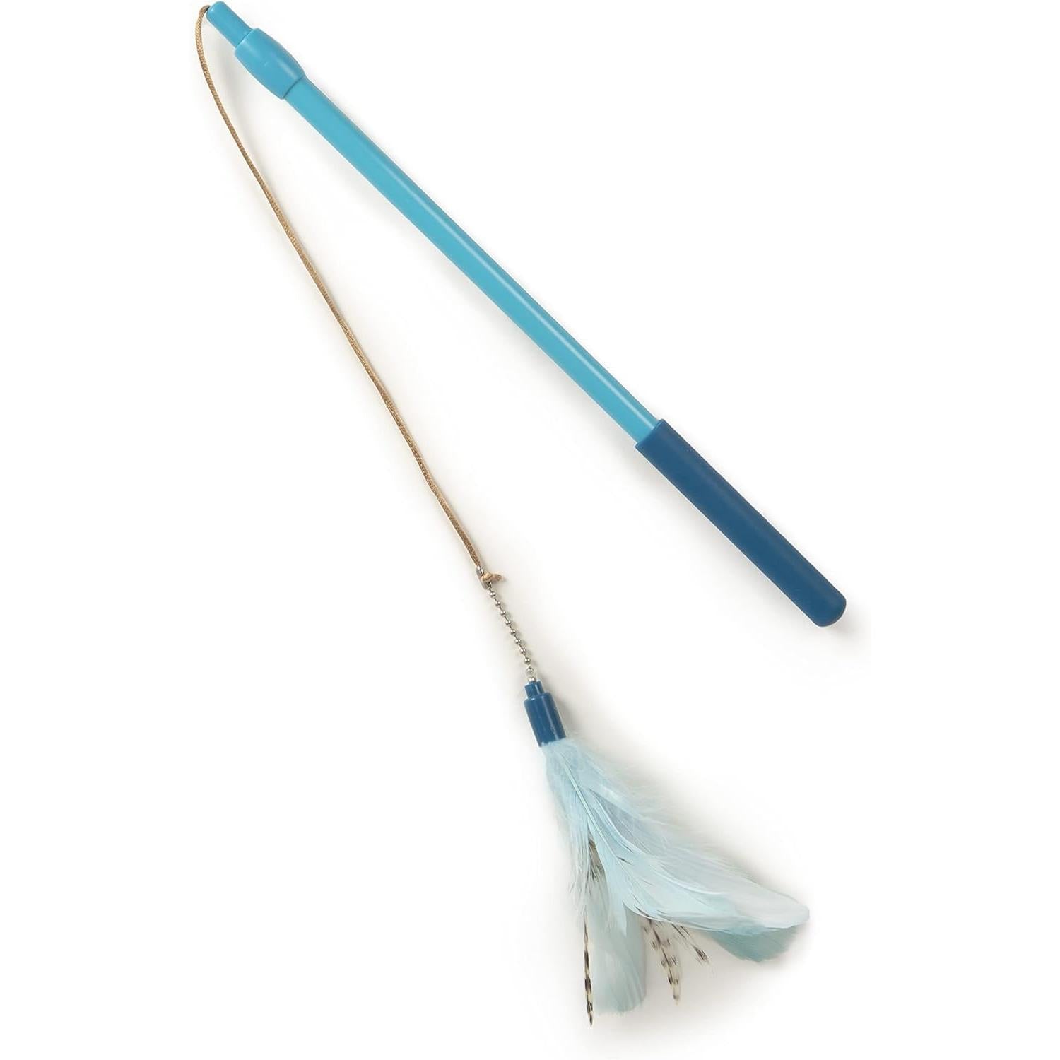 SISXSO Frisky Flyer Feather Wand Cat Toy, Extendable Up to 24"