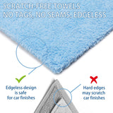 SISXSO 16"x16" Pack of 6 Microfiber Towels for Cars, Car Drying Wash Detailing Buffing Polishing Towel with Plush Edgeless Microfiber Cloth, 450 GSM