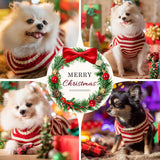 SISXSO Dog Christmas Sweater Xmas Pet Clothes Cute Striped Santa Claus Costume Holiday Puppy Cat Jumpers Outfits New Year Gifts for Small Medium Large Dogs (L, Red White Stripe Santa Claus)