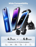 Suporte de telefone para bicicleta, suporte de telefone para motocicleta - grampo de telefone celular para guidão de motocicleta, clipe de telefone para scooter para 15 Pro Max/Plus, 14 Pro Max, S9, S10 e mais smartphones de 4,7" a 6,8" 
