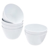SISXSO Round Melamine Bowl, 8 oz, White, 6 Piece Set