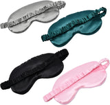 SISXSO Sleep Mask 4 Pack Silk Eye Cover Soft Satin Blindfold Elastic Strap Night Eyeshade Travel Nap for Women Men