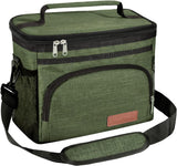 Bolsa de almoço isolada para mulheres/homens - Lancheira reutilizável para escritório, piquenique, caminhada, praia - Organizador de bolsa térmica à prova de vazamento com alça de ombro ajustável para adultos - Preto 