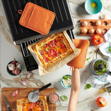 Conjunto de 2 suportes para panelas de silicone macio com nervuras, mel, 7"x9" 