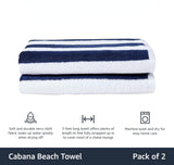 Toalha de praia, pacote com 2, azul marinho, 59,84" C x 29,92" L 