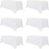 SISXSO 2 Pack White Tablecloth 60 x 102 Inch, Rectangle 6 Feet Table Cloth - Stain and Wrinkle Resistant Washable Polyester Table Cover for Dining Tables, Buffet Parties and Camping