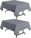 SISXSO 2 Pack White Tablecloth 60 x 102 Inch, Rectangle 6 Feet Table Cloth - Stain and Wrinkle Resistant Washable Polyester Table Cover for Dining Tables, Buffet Parties and Camping