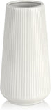 SISXSO White Ceramic Vase, GUKJOB Small Cute Flower Vase for Pampas Grass, Home, Living Room, Dining Table, Farmhouse, Office Decor, Bedroom, Table, and Kitchen Shelf (White)