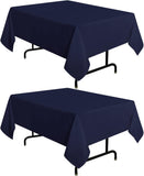 SISXSO 2 Pack White Tablecloth 60 x 102 Inch, Rectangle 6 Feet Table Cloth - Stain and Wrinkle Resistant Washable Polyester Table Cover for Dining Tables, Buffet Parties and Camping