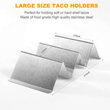 SISXSO Taco Holders Set of 6, Taco Stand, Stainless Steel Taco Holder, with Easy-Access Handle, Each Can Hold 2 To 3 Tortillas, Oven Safe for Baking, Dishwasher and Microwave Safety