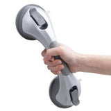 SISXSO Grab Bars for Bathtubs and Showers 2 Pack Suction Grab Bar, Heavy Duty 12 Inch Shower Handle Removable Bath Handrails for Seniors and Elderly, Bathroom Safety Grip No Drilling Waterproof Grey