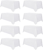 SISXSO 2 Pack White Tablecloth 60 x 102 Inch, Rectangle 6 Feet Table Cloth - Stain and Wrinkle Resistant Washable Polyester Table Cover for Dining Tables, Buffet Parties and Camping