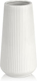 SISXSO White Ceramic Vase, GUKJOB Small Cute Flower Vase for Pampas Grass, Home, Living Room, Dining Table, Farmhouse, Office Decor, Bedroom, Table, and Kitchen Shelf (White)