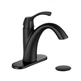 SISXSO Bathroom Faucet Brushed Nickel with Drain and Water Supply Lines