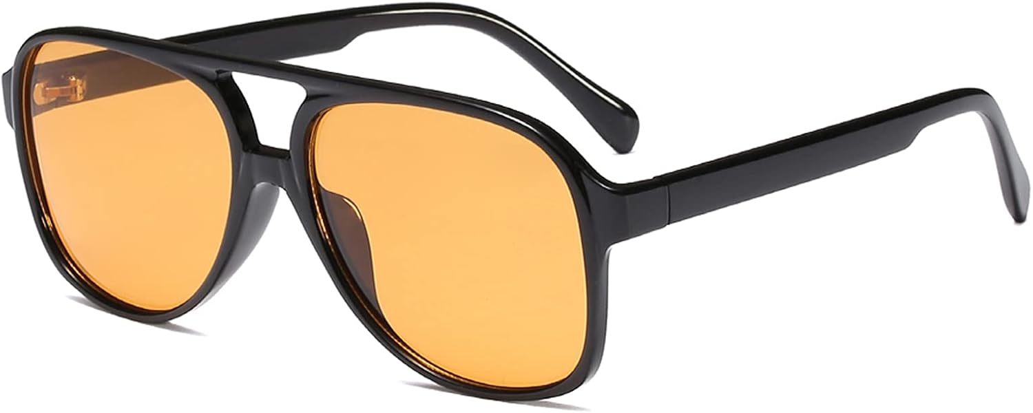 SISXSO Retro Aviator Sunglasses for Women Mens Large Frame Classic Vintage 70s Sun Glasses Aviators