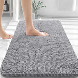 SISXSO Paradigms Interiors Bathroom Rugs 30x20, Extra Soft Absorbent Chenille Bath Rugs, Rubber Backing Quick Dry, Machine Washable Bath Mats for Bathroom Floor, Tub and Shower, Home Decor Accessories, Grey
