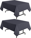 SISXSO 2 Pack White Tablecloth 60 x 102 Inch, Rectangle 6 Feet Table Cloth - Stain and Wrinkle Resistant Washable Polyester Table Cover for Dining Tables, Buffet Parties and Camping