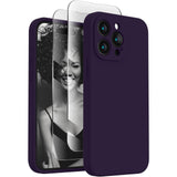 Capa de telefone macia para 15 Pro, capa de telefone de silicone atualizada [proteção de câmera] com [2 protetores de tela], forro de microfibra macio anti-riscos por dentro 