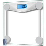 SISXSO Bathroom Scale for Body Weight, Digital Weighing Machine for People, Accurate & Large LCD Backlight Display, 6mm Tempered Glass, 400 lbs
