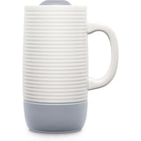 SISXSO 18oz Ceramic Travel Mug with Handle, Splash-Resistant Slider Lid and Built-in Coaster, for Coffee and Tea, BPA Free, Dishwasher Safe, Holiday Gift Her Him