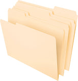 SISXSO Pendaflex File Folders, Letter Size, 8-1/2" x 11", Classic Manila, 1/3-Cut Tabs in Left, Right, Center Positions,  Per Box