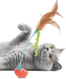 SISXSO Self Righting Rocking Feather Cat Toy - Blue/Orange, One Size