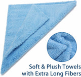 SISXSO 16"x16" Pack of 6 Microfiber Towels for Cars, Car Drying Wash Detailing Buffing Polishing Towel with Plush Edgeless Microfiber Cloth, 450 GSM
