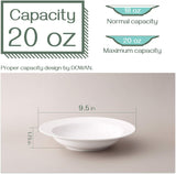 SISXSO Soup Bowls, Pasta Bowls Plates, White Salad Bowls Set of 4, Porcelain Wide Rim Bowls, 20 Ounces, Microwave & Dishwasher Safe