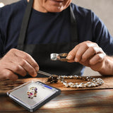 Balança digital de gramas com 2 bandejas, balança pequena de joias de 500g/0,01g, balança digital de 6 unidades de gramas, peso em gramas e onças, função de tara, balança digital de ervas para alimentos, mini réptil 