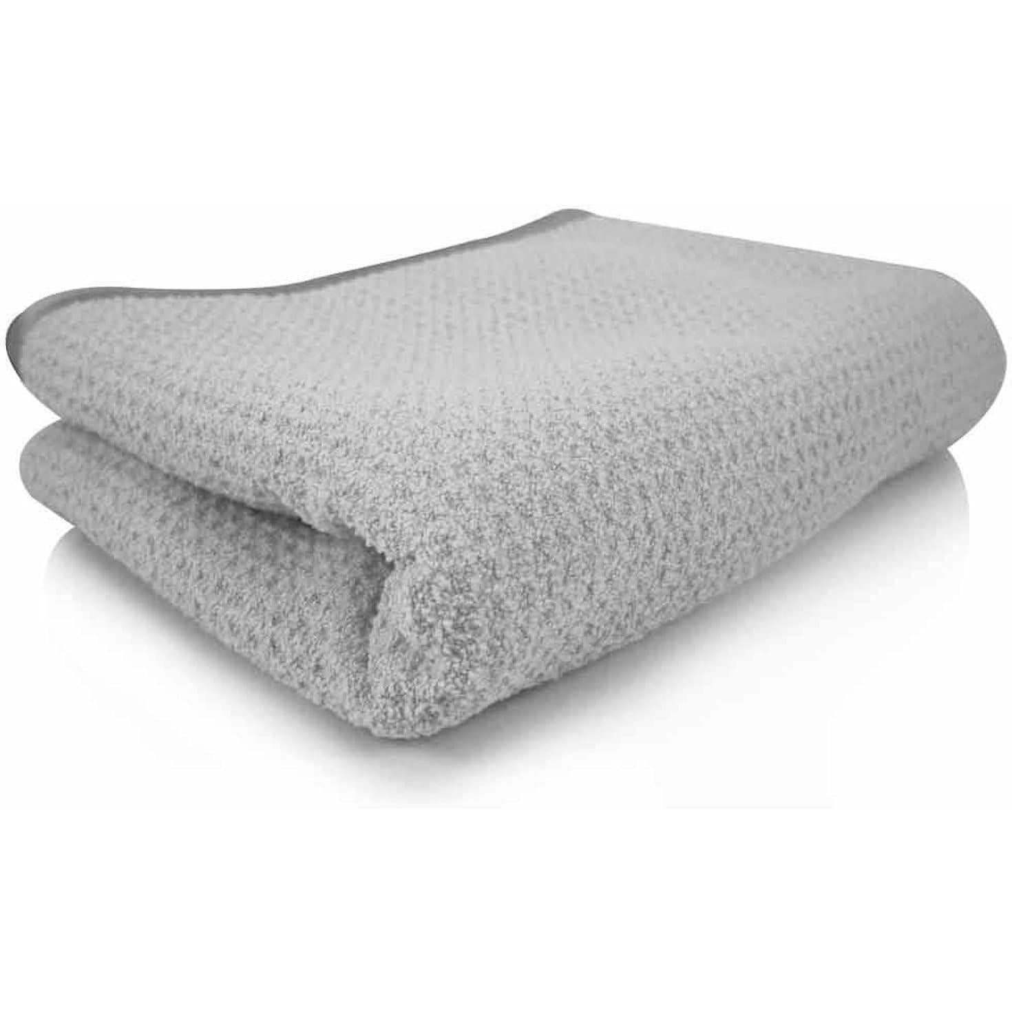 SISXSO Weave Gray Matter 70/30 Blend Microfiber Drying Towel with Silk Edging, 25" x 36"