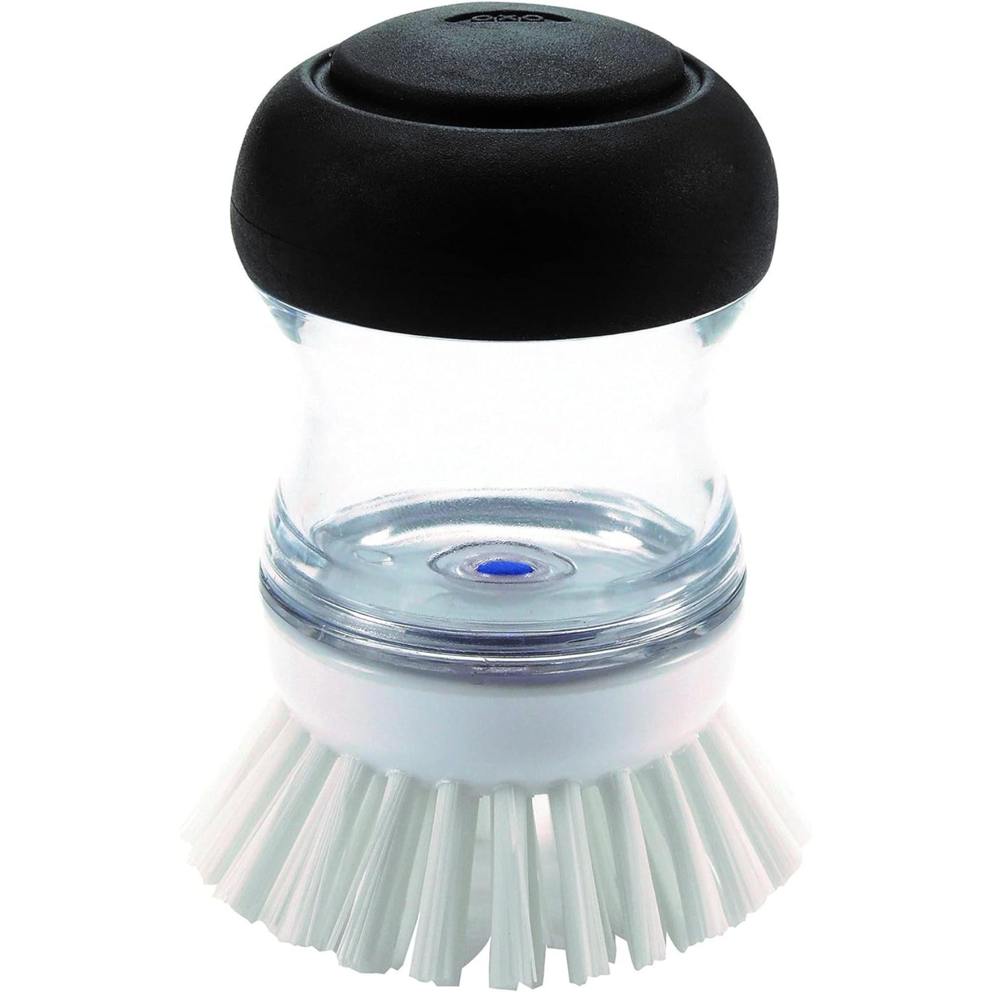 SISXSO Good Grips Soap Dispensing Palm Brush, Black/Clear/White