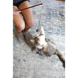 Varinha de brinquedo para gatos com penas e tecida 