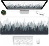 Mouse Pad para jogos com padrão de fundo de floresta XXL XL, grande, tapete de mouse longo e estendido, almofada de mesa antiderrapante, borracha, bordas costuradas, almofada fina (31,5 x 11,8 x 0,12 polegadas) - árvore 