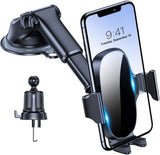 SISXSO 3-in-1 Cell Phone Holder for Car, Universal Phone Holder Mount for Dashboard Air Vent Windshield Compatible with 15 14 13 12 11 Pro Max Xs XR X, Galaxy