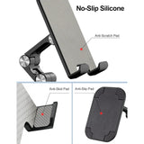 SISXSO Phone Stand, Adjustable Height and Angle Cell Phone Stand for Desk Foldable Holder, Taller Phone Stand Compatible 4-11 Inch All Mobile Phone/Pad/Tablet - Black