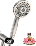 SISXSO 6-Setting Shower Head with Handheld, JDO High Pressure Hand held Shower Head, 4.7 Inch Chrome Detachable Showerhead Set with 59 Inch Stainless Steel Hose and Adjustable Showerhead Holder