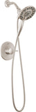 SISXSO Delta Albion 14 Series Brushed Nickel Shower Faucet Set with In2ition 2-in-1 Dual Shower Head with HandHeld Spray Combo, Valve Trim Kit, Spotshield Brushed Nickel T142855-SP-I (Valve Not Included)