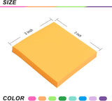 SISXSO 8 Pads Sticky Notes 3x3 Self-Stick Notes 8 Bright Multi Colors with Dark Green Sticky Notes, 90 Sheet/Pad