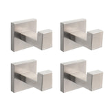 SISXSO NearMoon Bath Towel Hooks -SUS304 Stainless Steel Square Clothes Robe Hooks Hanger, Heavy Duty Coat Hooks for Bathroom Livingroom Hotel Kitchen Garage, Wall Mounted (3 Pack, Brushed Nickel)